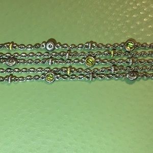 JUDITH RIPKA TWO 5 ROW CITRINE 18KT & 925 BRACELET